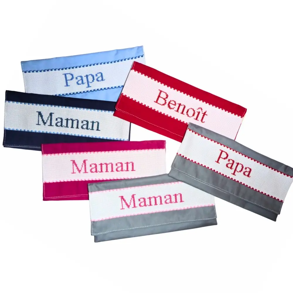 Porte serviette de table personnalisable brodé main