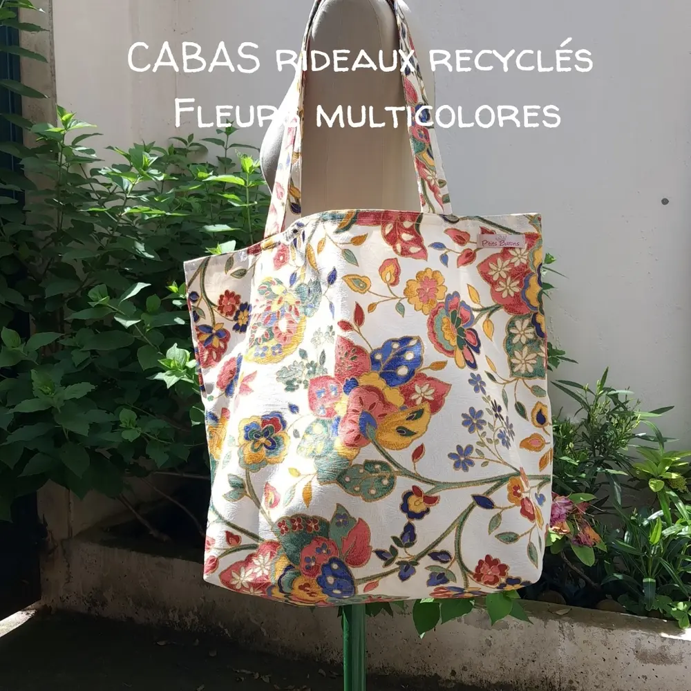 Cabas pour les courses en tissu upcyclé