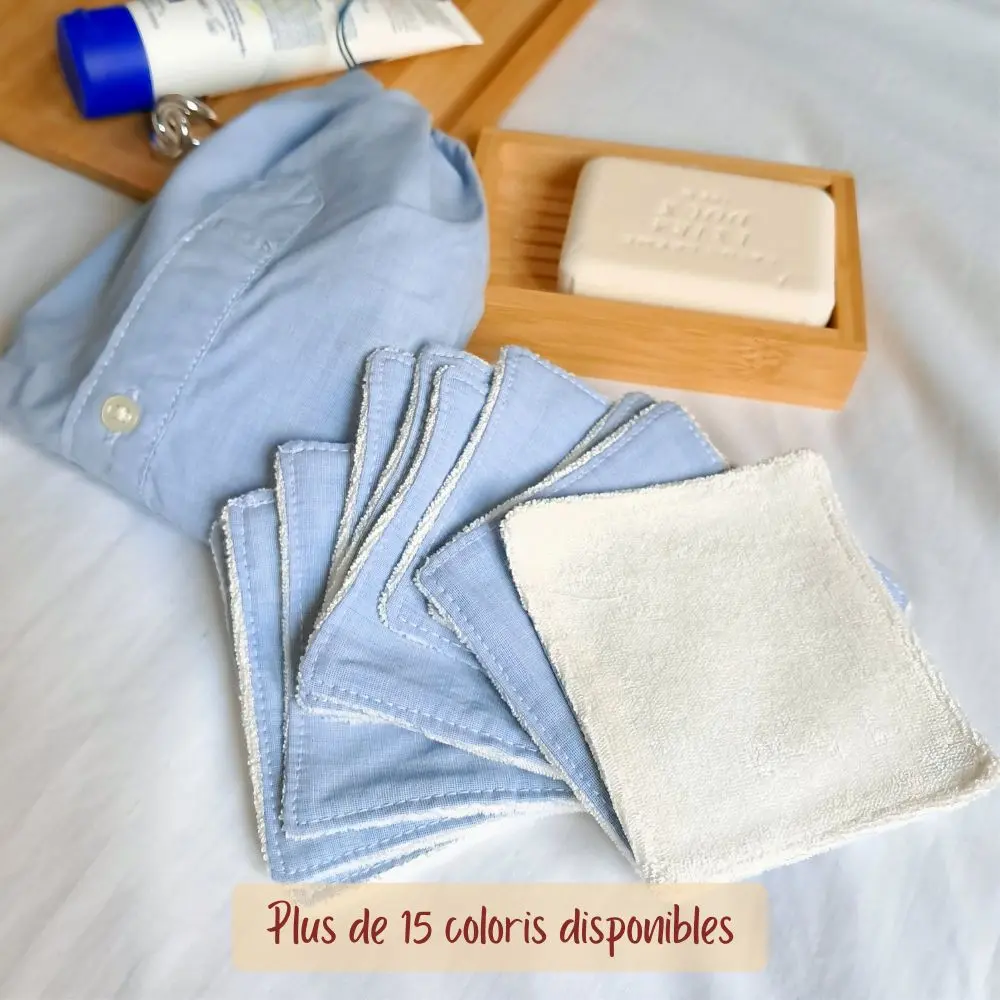 Lingettes démaquillantes lavables, lot de 10 avec pochon