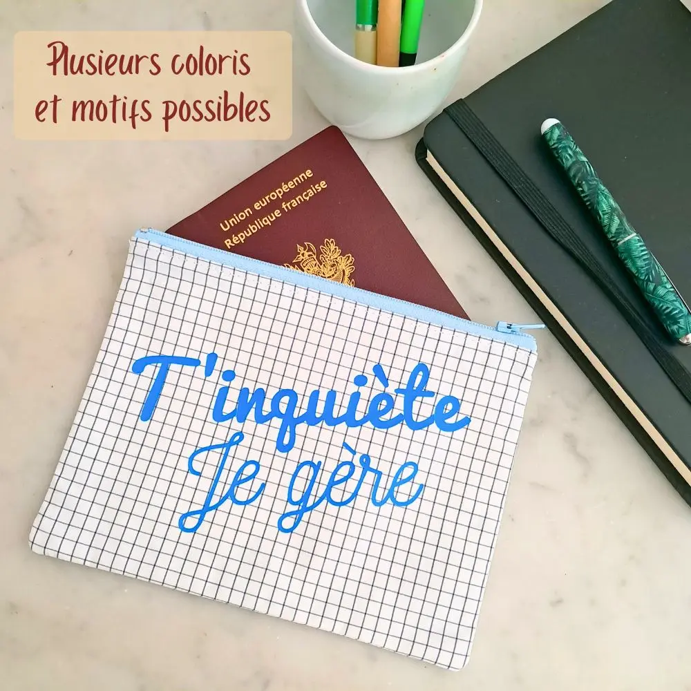 Trousse personnalisée avec motif faite avec des chemises recyclées Trousse personnalisée avec motif faite avec des chemises recyclées
