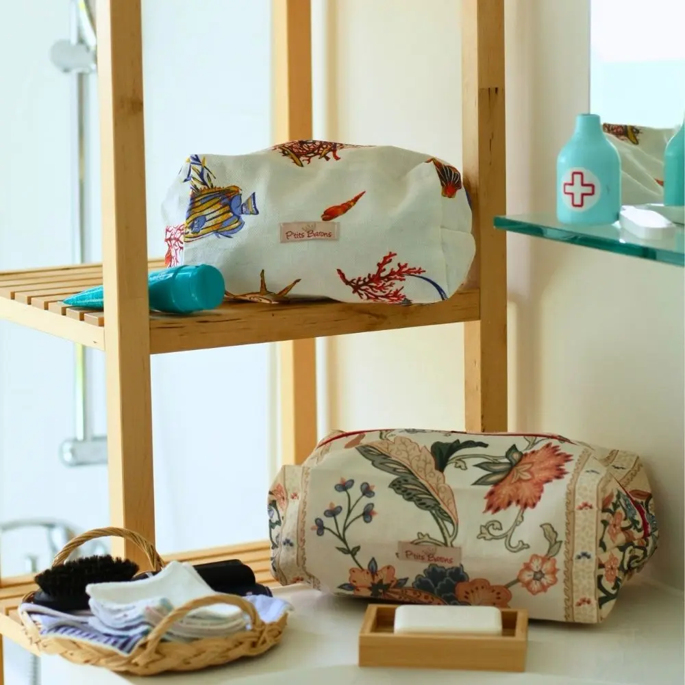 Trousse rectangulaire en rideaux recyclés
